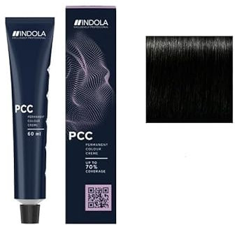 Tinte Indola Pcc, 60 Ml. Talla . Color 1.0 Tinte Capilar Peluquería Permanente