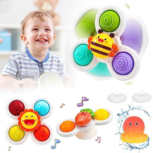 Saugnapf Spielzeug Baby 3 StüCk Fidget Spinner Suction Cup Fenster Baby Toy Kreisel Spinneys Badewannenspielzeug Für Flugreisen Drehspielzeug Sensory Lernspielzeug Kinder Spinning 1 2 3 4 5 6 Jahre