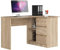 AKORD Eckschreibtisch B16 mit Regal 124 cm | 3 Schubladen Links | Schreibtisch | Ecktisch | Eck Schreibtisch | für Home | für Office | B124 x H77 x T85 cm | Gewicht 41,40 kg | Sonoma Eiche