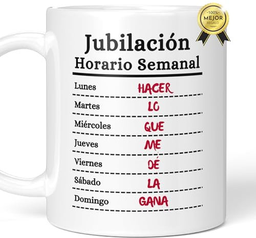 LA CASA DE LAS TAZAS® Divertidos Regalos de Jubilación Mujeres y Hombres. Taza para Abuela, Abuelo - Tazas de Jubilación para Compañeros de Trabajo y Familia - Ideas Originales Únicas para Regalar