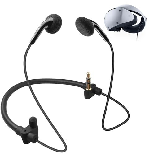 REEYEAR PSVR2 Earbuds Replacement, 3D Audio Crystal Sound Noise Cancellation Gaming Headsets fits for Playstation VR 2,Black