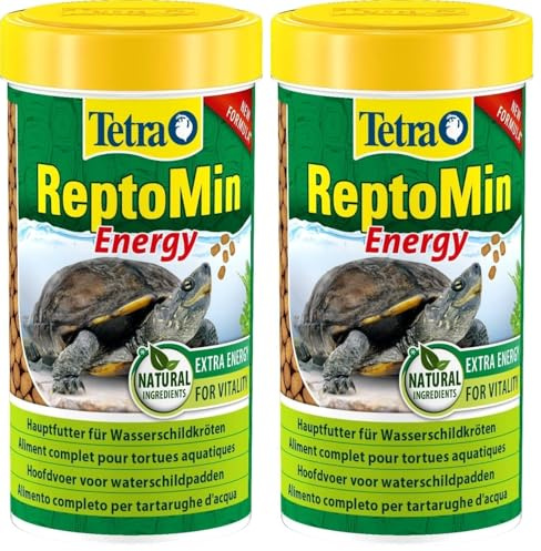Tetra ReptoMin Energy Schildkröten-Futter - ausgewogenes, nährstoffreiches Premiumfutter mit Krill & Garnelen, 250 ml Dose (Packung mit 2)