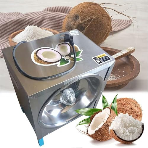 LBMED Coconut Grater Scraper Shredder, Electric Commercial Coconut Extracting Machine with Stainless Steel Drill Bit, 50-60pcs/H Productivity, Uniform Thickness and No Waste, Save Time, for Bakery