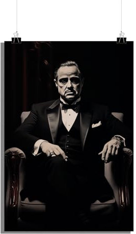 25 Artstreet Don Corleoneposter - The Godfatherposter - Der Pate Film - Klassische Eleganz - Hochwertiger Wandkunst-Druck - Perfekt zum Einrahmen (60x90)