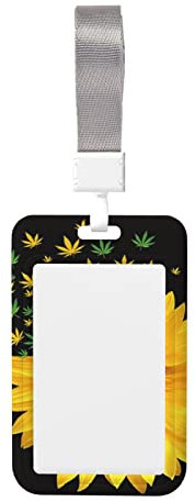 Bedeuu Kartenhalter mit Sonnenblumen-Motiv, horizontaler Ausweishalter
