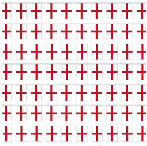 Home Nations Guirlande de fanions en plastique pour fête de football Euro 2024 Coupe du monde 60 drapeaux Longueur 30 m