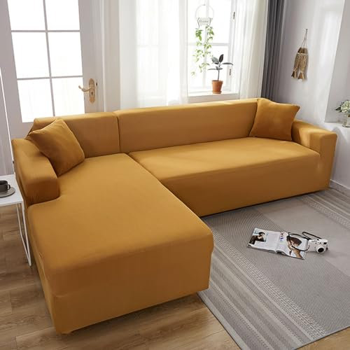 LHKXKKXX Sofaüberzug 2/1/3/4 Sitzer, Universal Couchbezug, Sofa Cover, Camel, 2 Seater
