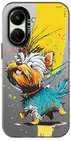 YUXING Funda para Xiaomi Redmi 13C / Poco C65, Carcasa Antichoque Ultrafina con Diseño Patrón de Graffiti de Animales, Bumper Slim Case Cover, Puppy