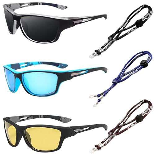 TYXHXTF 3 Paar Polarisierte Sonnenbrille Herren Damen, Outdoor-Sportarten Mode Sonnenbrille, Polarisierte Sportbrille Sunglasses für Angeln Golf Radfahren Reisebrille