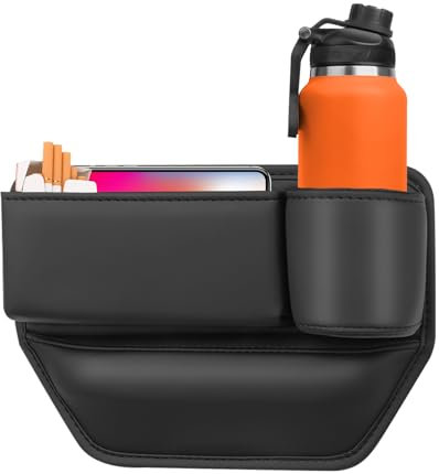 Wonjean Autositz Lückefüller Organizer,Aufbewahrungsbox FüR Autositze Auto Seiten Taschen Organizer,Autositz Konsole Seitentaschen Organizer Autozubehör Frauen Männer Lagerung Auto Zubehör für LKW