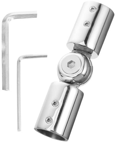 SynapSYA Edelstahl-Vorhangstangen-Winkelverbinder, Scharnier-Vorhang-Eckverbinder Eckverbinder FüR Gardinenstangen