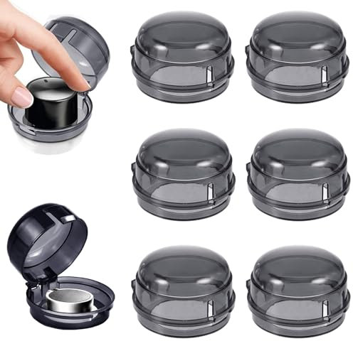 6 Stück Herdknopf Kindersicherung,Kindersicherung Herd Drehknöpfe,für max. Ø 4,2 cm und 4 cm hohe Herdknöpfe mit min. 6,1 cm Abstand Mitte-Mitte,Montage ohne Knopf Demontage