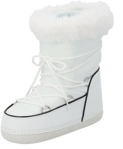 Palado Winterstiefel Damen Kikuko by Sila Sahin – stylische Snow Boots – warm gefüttert – aus hochwertigem, robustem Material – rutschfeste Sohle für sicheren Halt Weiß EU 37-38