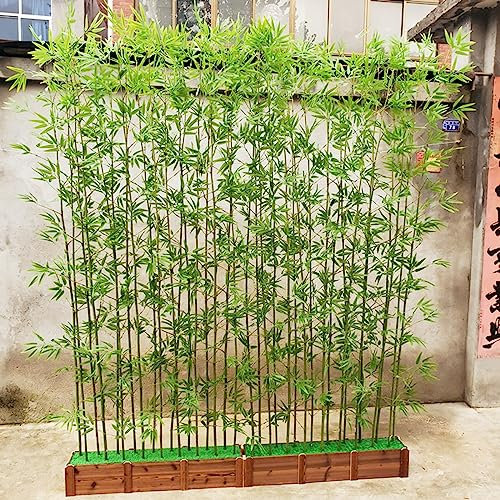 CVERTHAF Künstliche Bambusbäume, Pflanzen für Büro, Garten, Straße, 1,5 m hoch, künstliches Bambusgrün mit Holzsockel, dekorativer Raumteiler in verschiedenen Größen (80 cm), chinesischer Stil