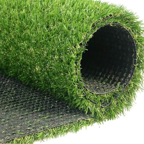 Tapis de gazon artificiel naturel et réaliste de qualité supérieure - Antidérapant - Pour intérieur et extérieur - Vert - 2 x 6 m