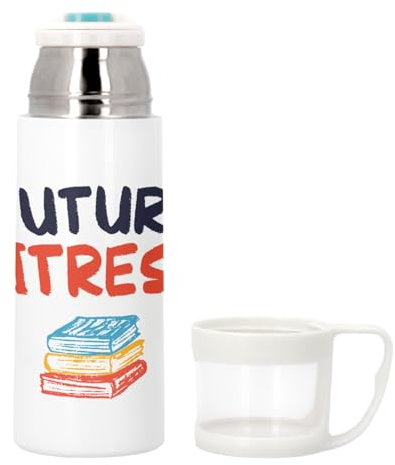 Bouteille thermo en Inox avec Tasse Intégrée - Future Maitresse Métier Passion Ecole - 350ml - Bouteille Isotherme