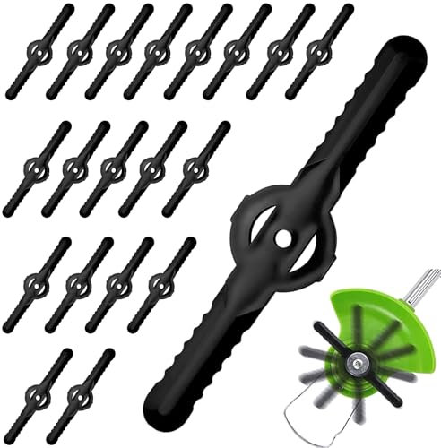 eupdd 100 Piezas Cuchilla desbrozadora de plástico: 14cm Cuchilla Desbrozadora, Cuchillas de Plástico para Desbrozadora, Cuchillas de Repuesto de Plástico, Cuchillas Cortador de Césped para Parque