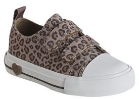 Vertbaudet Kinder Stoff-Sneakers mit Anziehtrick und Klett, Leoprint beige/Leo 27