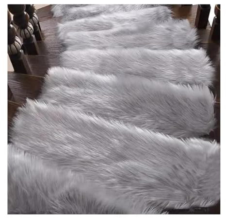 MTKSFDC Stufenmatten Selbstklebend 2PCS Treppenmatten for Holzmarmortreppenmattenteppich Nicht klebender Selbstklebender rotierender Stummteppich rechteckig(Grey,20x40cm)