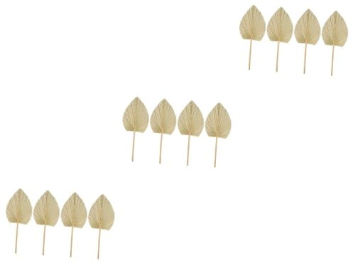 iplusmile 12pcs Flower Adornment Leaves Dried Palm Leaf Decor Wedding Layout Hawaii Party Decor Photography Prop
