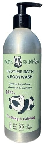 500ml Extra Large Bottle - Mama Bamboo Natural Baby Bedtime Bath & Bodywash, Organic Aloe Vera, Lavender, Bamboo and Coconut Oil - Bulk Buy