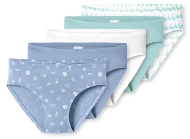 Schiesser Mädchen 5 Pack Slips Unterhosen - 95/5 Organic Bio Baumwolle - Größe 92 bis 140
