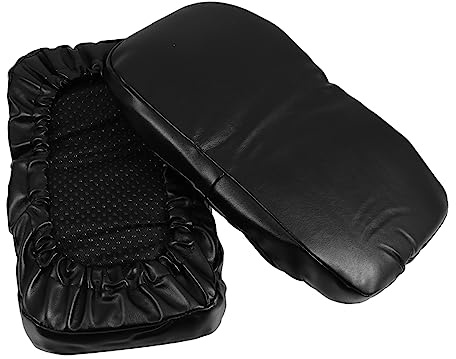 NOLITOY 2 Stück Teiliges Armlehnenpolster aus Hochwertigem Memory Schaum mit PU Leder Ergonomisch Geformt zur Druckentlastung und Armschmerzlinderung Passend für Bürostühle Gaming und