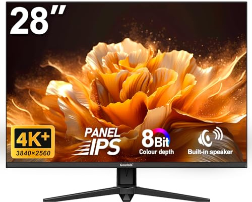Gawfolk 28 Inch 4K Monitor IPS 60Hz 3840x2560p PC Screen Built-in Speakers