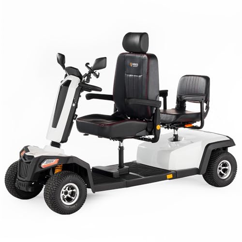 VELECO SHARPY TWIN – Vierrädriges Elektromobil für 2 Personen - leistungsstarker Motor und langlebiger Batterie - Zweisitzer (Weiß)