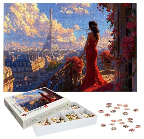 Jigsaw Puzzles for Adults 4000 Piece, Paris Jigsaw Puzzles for Adults, Landscape Jigsaws 4000 Pieces with Box, Wooden Puzzle Challenging Game for Women/Men, Wooden Puzzle for Gifts, Home Decor, -6843