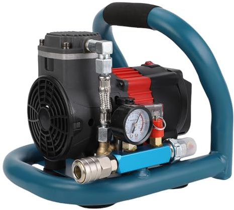 Yanmis Tragbarer Luftkompressor, 1,5 L Luftkompressor mit 8 Bar Standarddruck und 65 DB Extrem Leisem Betrieb, für Autoreparatur, Reifendruck, Lackieren