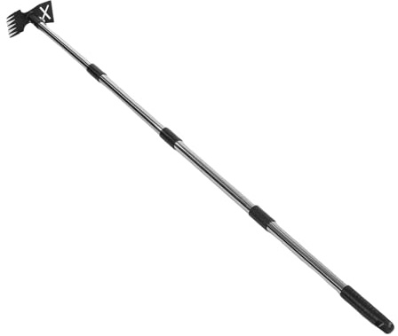 Focket Unkrautstecher mit langem Griff, 152 cm Langer manueller Unkrautentferner, 2-in-1-Handrechen und Gartenhacke, tragbarer Unkrautstecher für Garten, Rasen und Terrasse