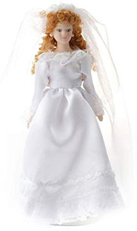Melody Jane Puppenhaus Braut mit Ringletts Porzellan Hochzeit Figuren Frau Dame