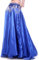 Wuchieal Bauchtanz Satin Rock Professionelle Tänzer Glänzender Full Round Swing Dance Skirt (Dunkelblau, One Size)