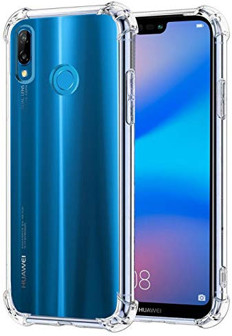 Verco Handyhülle für Huawei P20 Lite, Anti Shock Schutzhülle für Huawei P20 Lite Hülle Silikon [Display- & Kameraschutz] Weiche Flexible TPU Hülle, Transparent