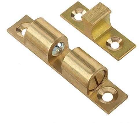Solid Brass Double Ball Cabinet Cupboard Display Door Roller Latch Catch 42-70mm