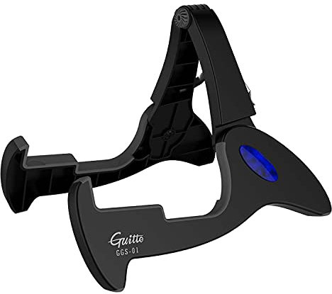Guitto GGS01B - Soporte plegable universal para guitarra eléctrica, acústica y bajo eléctrico.