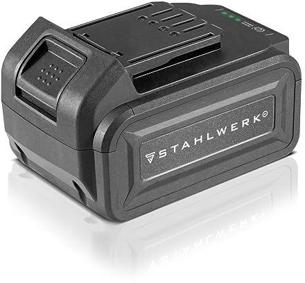 Stahlwerk, batteria agli ioni di litio da 20 V, 4 Ah, batteria di ricambio adatta per strumenti STAHLWERK, avvitatore cordless senza fili, capacità 4000 mAh