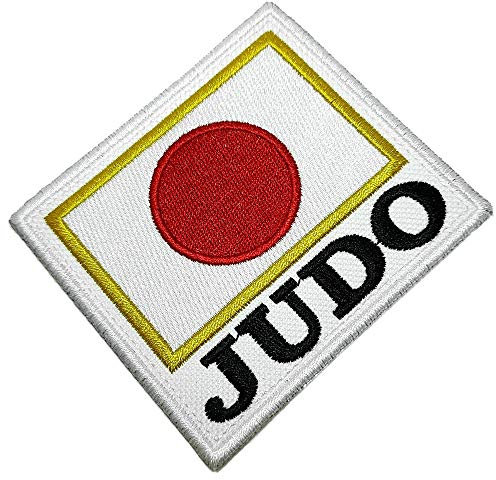 AM0244T 01 BR44 Judo Japan Flagge bestickter Aufnäher Begriff zum Aufbügeln oder Nähen