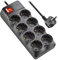 NGS POLE800 - Regleta de Enchufes con Protección contra Sobretensiones, Multienchufe con 8 Tomas Schuko e Interruptor, 250V CA hasta 10A