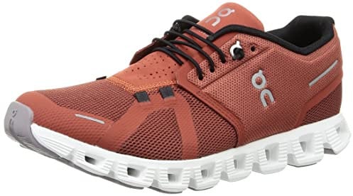 On Men's Cloud 5 Sneakers, Ruby/Rust, Red, 8.5 Medium US
