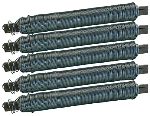 5 Rollen Wickeldraht Blumendraht Bindedraht Bastel a` ca. 100g (5x verzinkt)