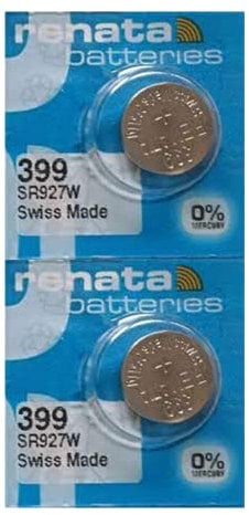 Renata 399 SR927W Batteries - 1.55V Silver Oxide 399 Watch Battery (2 Count)
