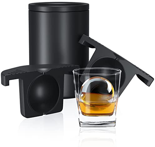 TINANA Clear Ice Ball Maker, 6.3 cm Clear Ice Cube Tray Make 1 Large Sphere Ice Balls for Whiskey, Cocktails & Bourbon, Gifts for Men