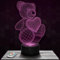 Nachttischlampe - Touch-Nachtlicht Bär Herz Tier 3D-LED-Lampe Illusion, Geschenkidee Weihnachten Geburtstag Junge und Mädchen Nachttischlampe Kinder- oder Erwachsenenzimmer