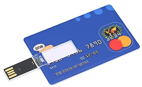 ciciglow Unidad Flash USB de 32 GB, Disco U en Forma de Tarjeta para Almacenamiento de Datos, Transferencia de Archivos, Unidad Flash USB única Y Sencilla, Fácil de Almacenar Y Transportar