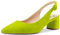 Aachcol Mujer Slingback Pumps Chunky Ancho Medio Bajos Heel Puntiaguada Punta Correa Tobillo de Boda Oficina Fiesta Dress Zapatos Cute 5 CM Verde Lima Ante 39 EU
