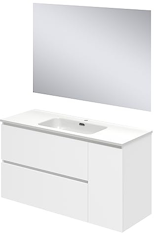 Baikal Conjunto de Mueble de baño Duo, Incluye Lavabo. Mueble Suspendido en Pared con Lavabo cerámico. Varios Acabados y Medidas. Mueble MONTADO.