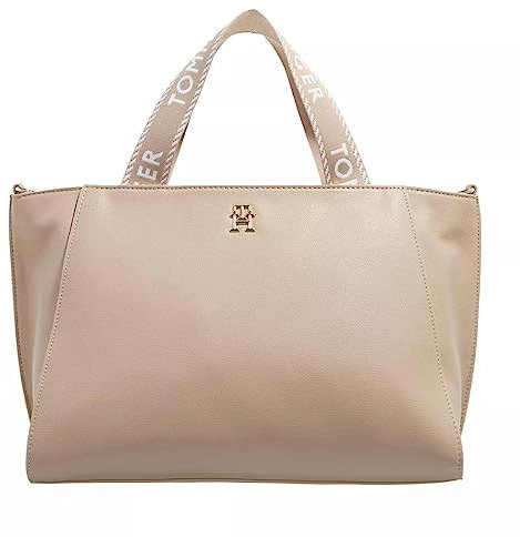 Tommy Hilfiger Damen Umhängetasche Tommy Life Tote mittelgroß, Beige, Einheitsgröße