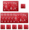 12-teiliges Weihnachts-Tischsets und Untersetzer-Set, 6-teilige Tischsets und 6-teilige Tassenmatten für die Weihnachtstischdekoration (rotes Baum-Design)